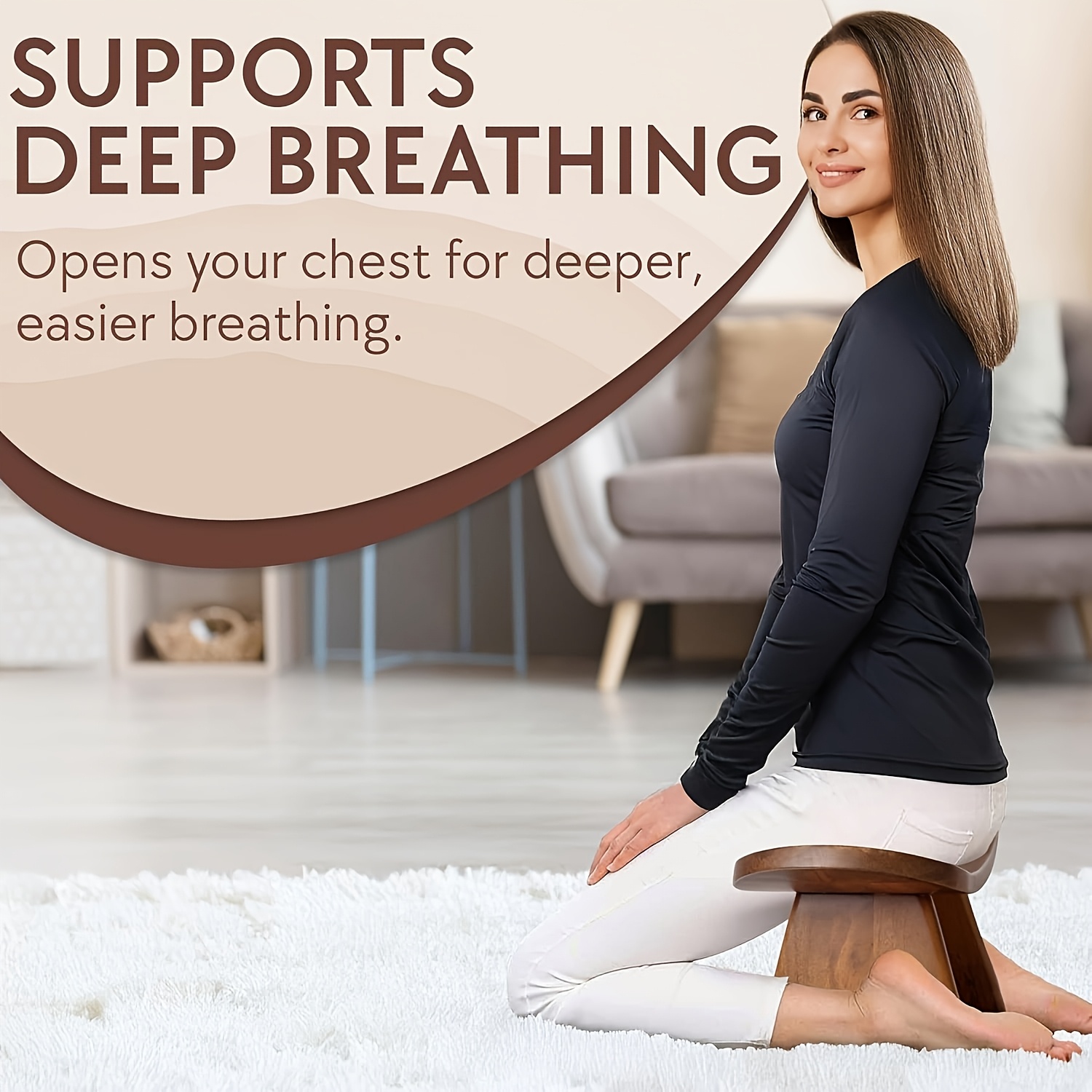 Yoga Ergonomic Meditation Seat Ergonomic Mango Wood Meditation
