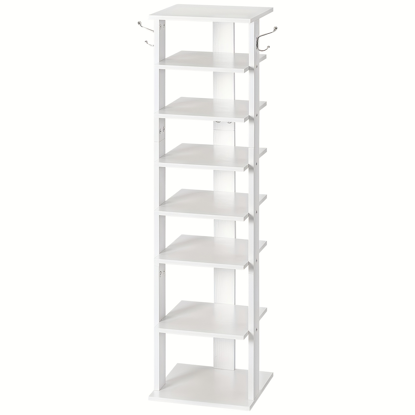 8-tier Shoe Rack, Narrow Shoe Rack Holds 8 Pairs Of Shoes, With , Suitable For Shoe Storage Rack In Entrance, Hallway Or Living Room, Space Solution, Dark Brown/white