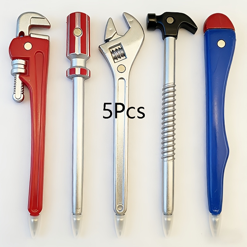 Image of 5/10pcs Realistic Hardware Tool-shaped Ballpoint Pens: Creative Screwdriver, Pliers, And Wrench Ballpoint Pens, Ideal For Office Use And Writing, Makes A Or Birthday Present