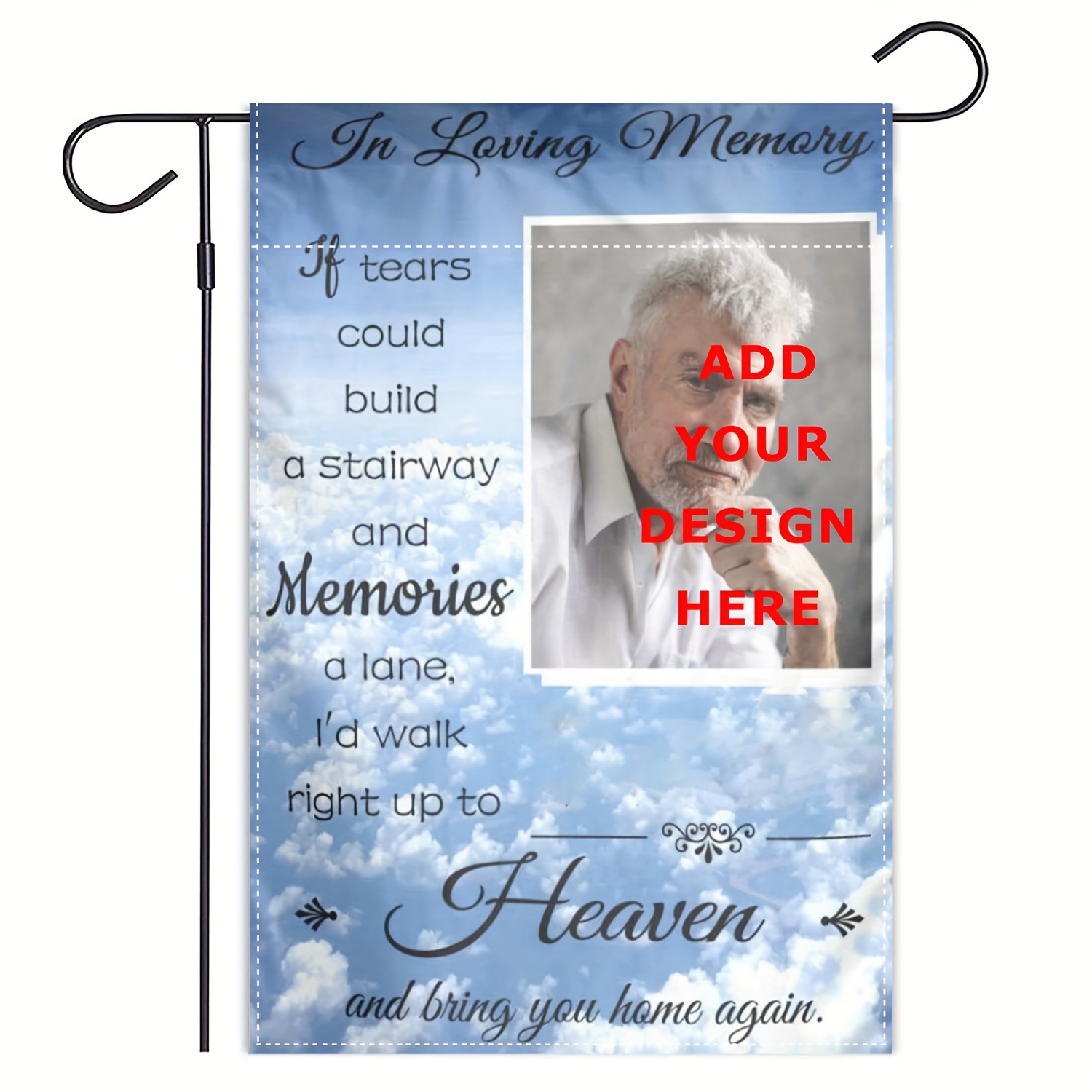 

Customizable Memorial Garden Flag - Linen, Double-sided, Personalized Yard And Porch Decoration, Indoor/outdoor Use, Tribute Banner For Loved Ones 12x18 Inch - Flag Only