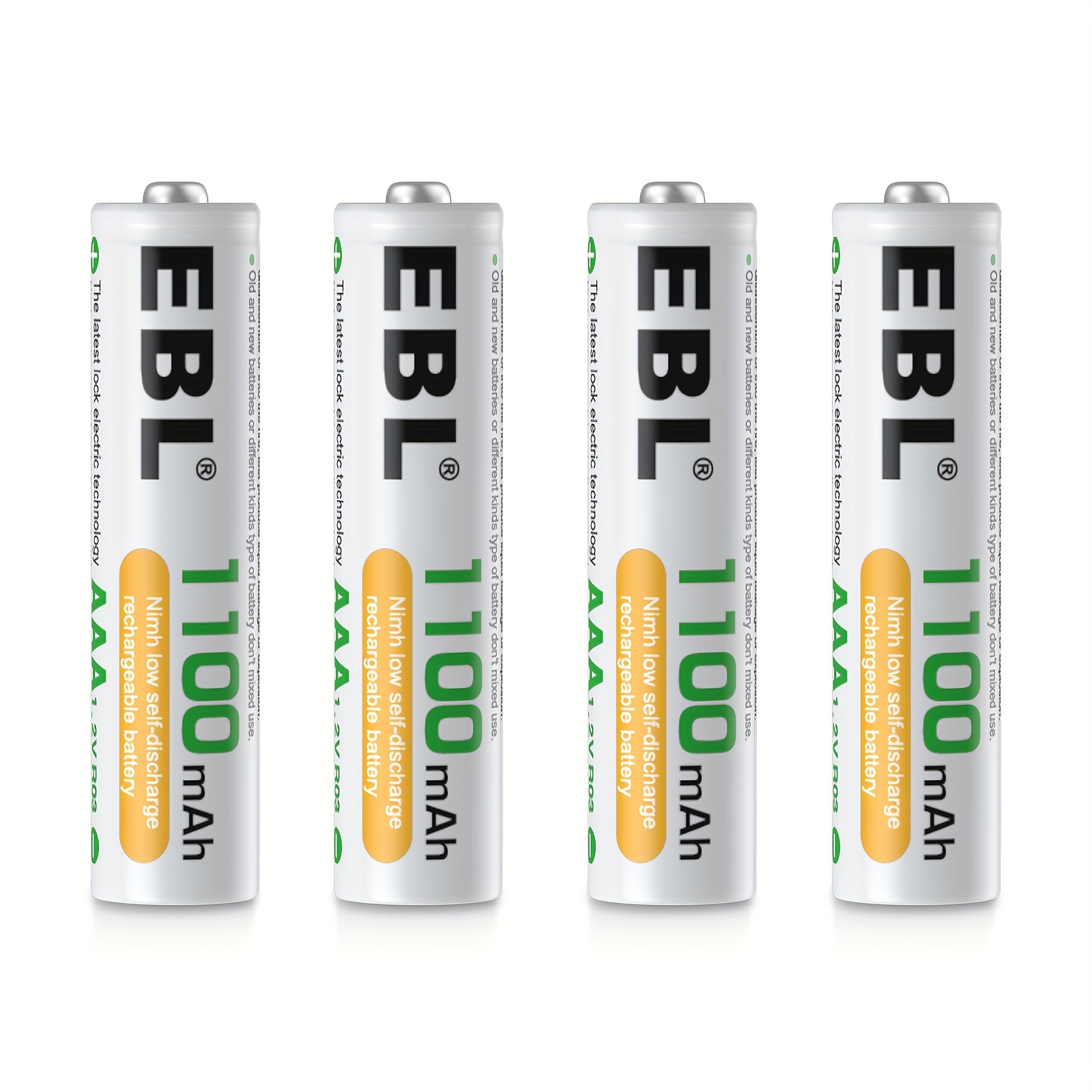 TEMU EBL Wiederaufladbare AAA-Batterien 1100mAh, 4 Stück für Digitalkameras, Spielzeug, Fernbedienungen, Handheld-Spiele