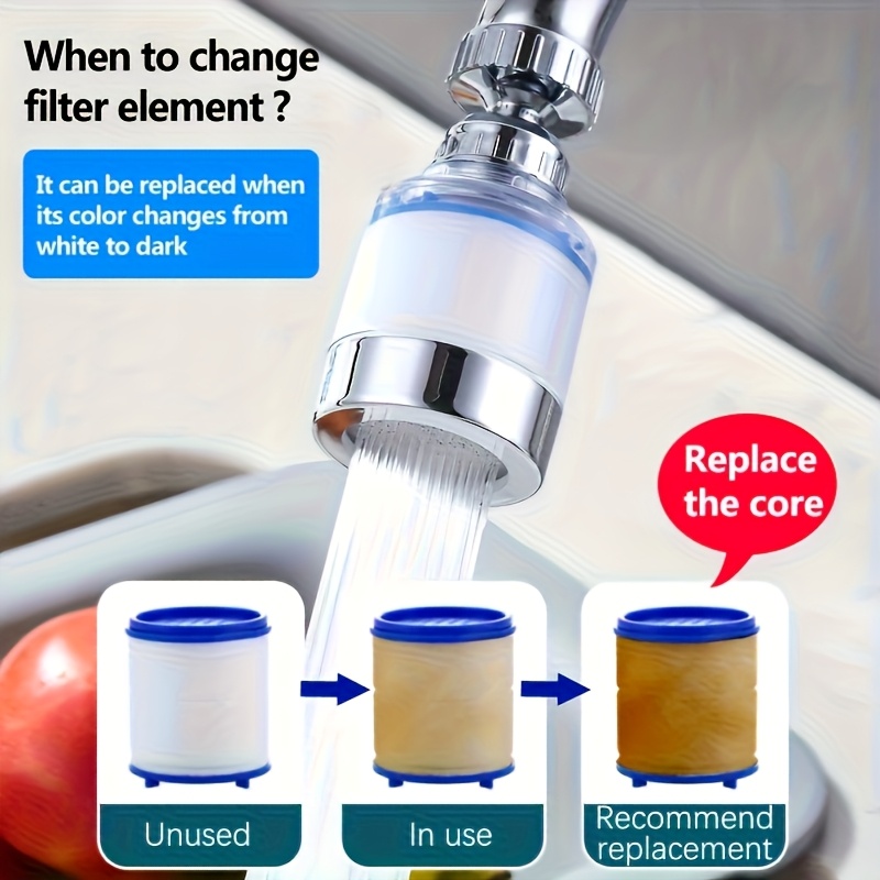 11pcs Water Filter for Sink Faucet - 360° Rotating Swivel Faucet Aerator with Filter, Water Filter Faucet, Faucet Extender for Kitchen Sink, Rotatable Splash-proof Tap Faucet Sprayer Head - Home Water Filtration System, Faucet Attachment