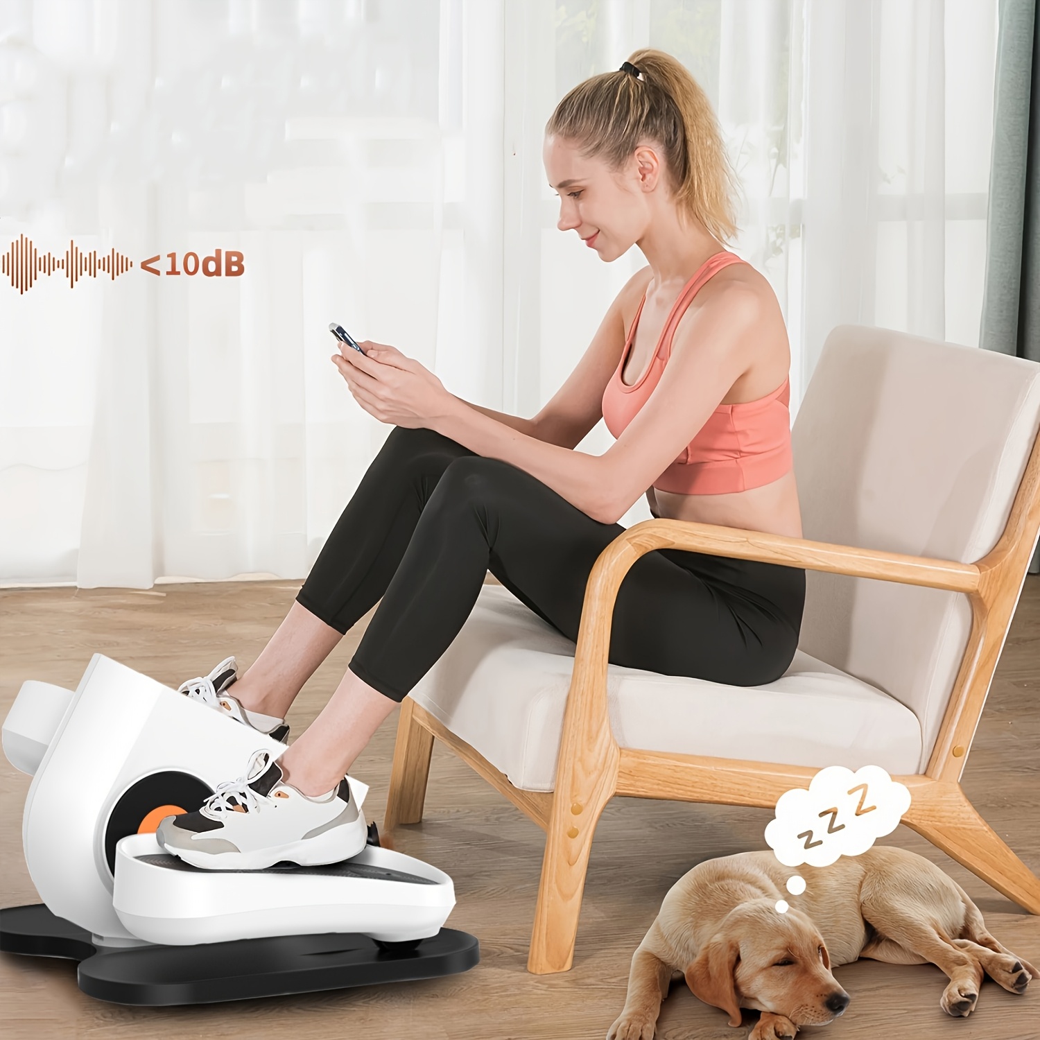 [Portable Elliptical Machine] Quiet & Portable 13-Speed Under Desk Elliptical Machine, Ellipse Leg Exerciser For Seniors - Fully Assembled Electric Seated Pedal Exerciser