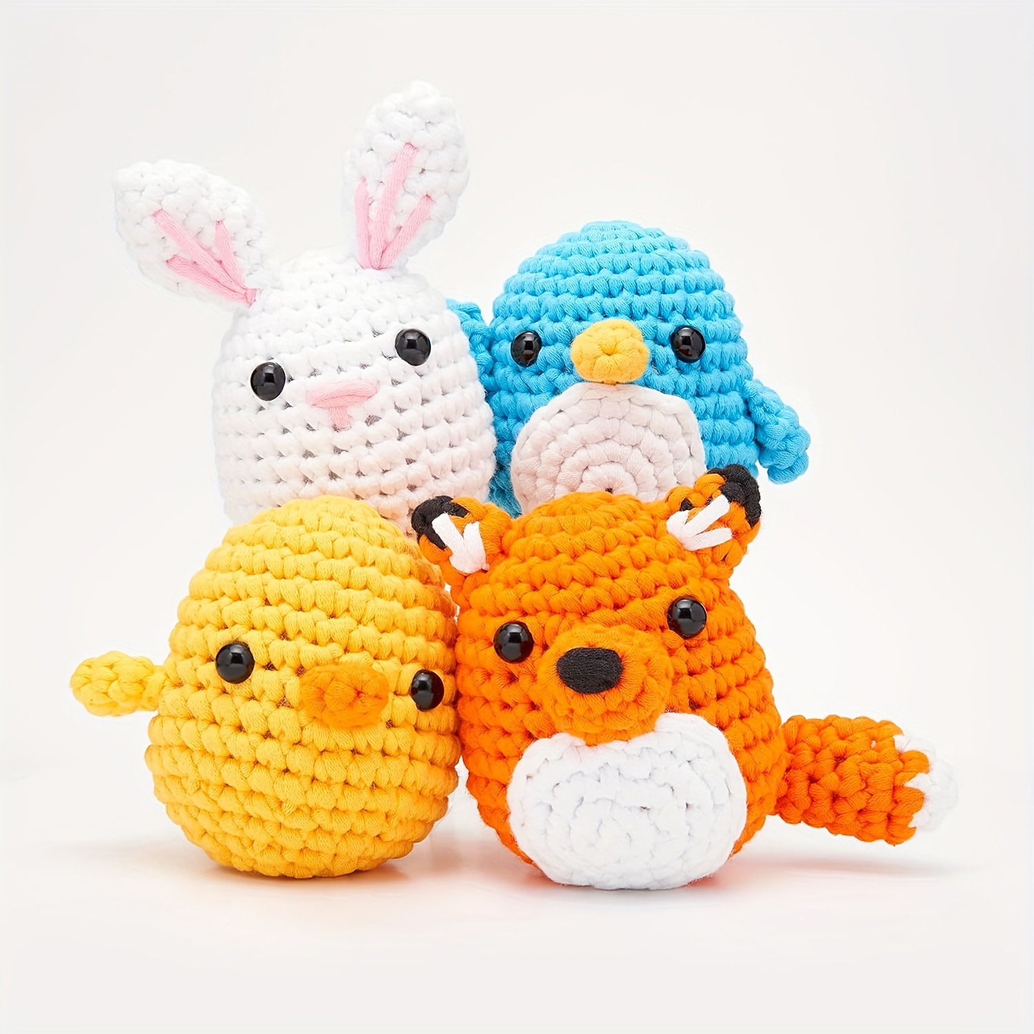

Beginner Crochet Kit – Easy Peasy Amigurumi Set With Penguin, Chick, Fox & Bunny | Cotton Yarn Crochet Sets For Beginners – Inclusive Hook & Step-by-step Video Tutorials