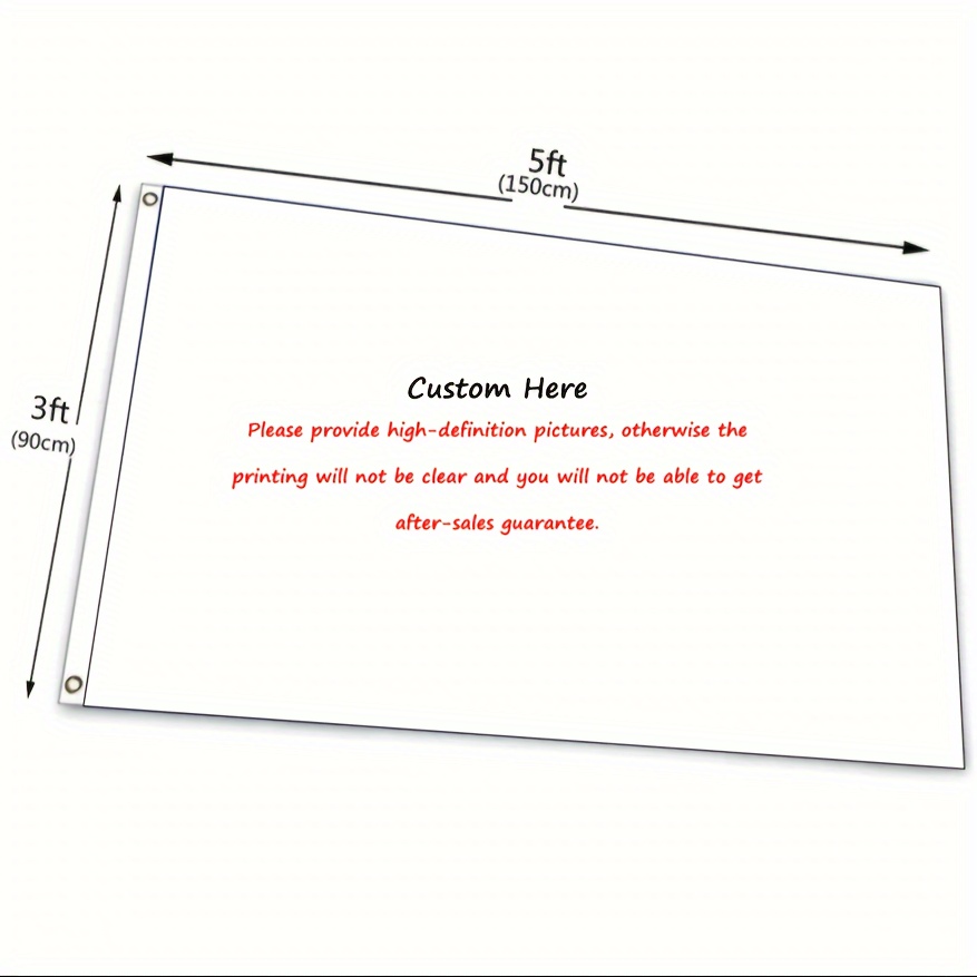 TEMU Pack De De 90x150cm/3x5ft, Fabricadas En Poliéster 100D, Con Pantalones Blancos En El , Equipadas Con 2 Hebillas De Cobre Para Colgar, Personalizables Con Imágenes Y Texto