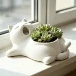 波西米亚创意设计可爱猫咪花盆,轻便多功能合成PLA材质防摔室内外通用