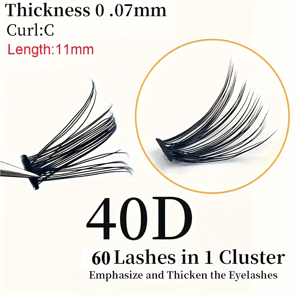 Cinnie Eye Fluffy Cluster False Eyelashes - 30d/40d, Diy Self-grafting, Thick & , C/d , Beginner Friendly