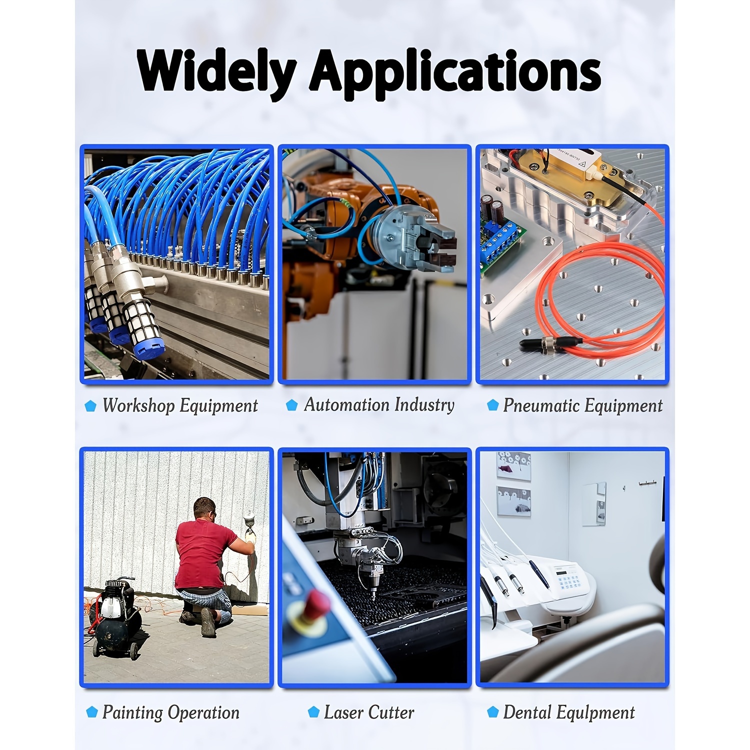 Metaland 1/4" OD Polyurethane Tubing - Blue, 32.8 Feet - Air & Fluid Transfer Hose For Compressors, Tools & More