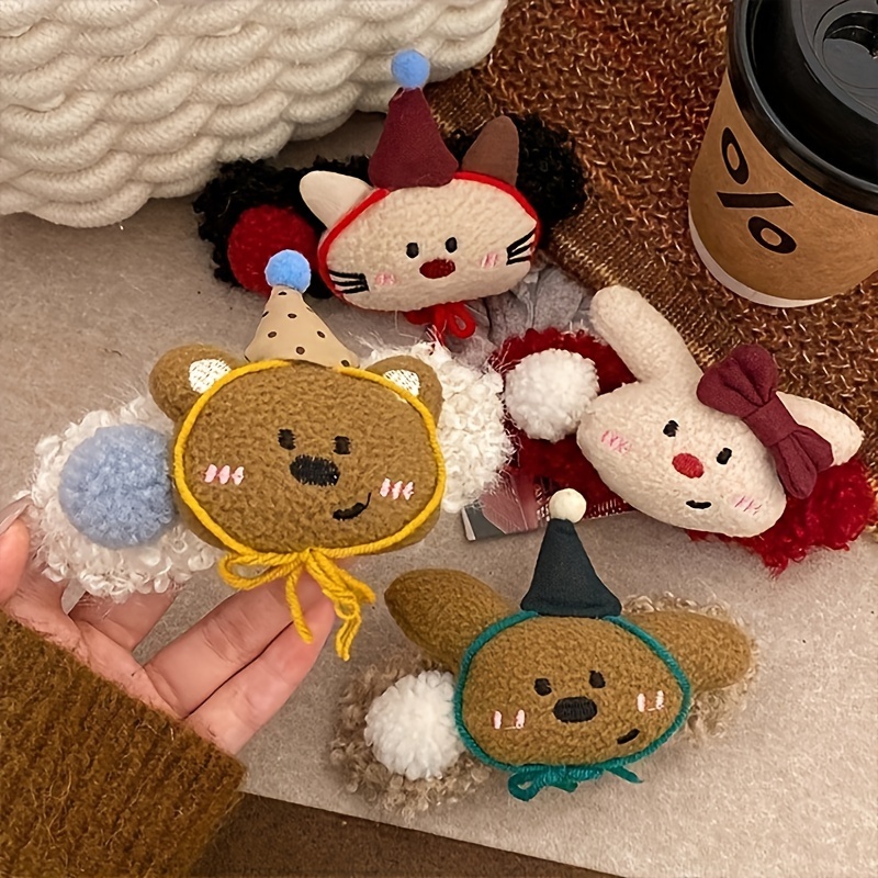 korean version of the versatile   cute plush panda rabbit large bb clip for women 2024 new high end sweet versatile headband with duckbill clip Product details 1