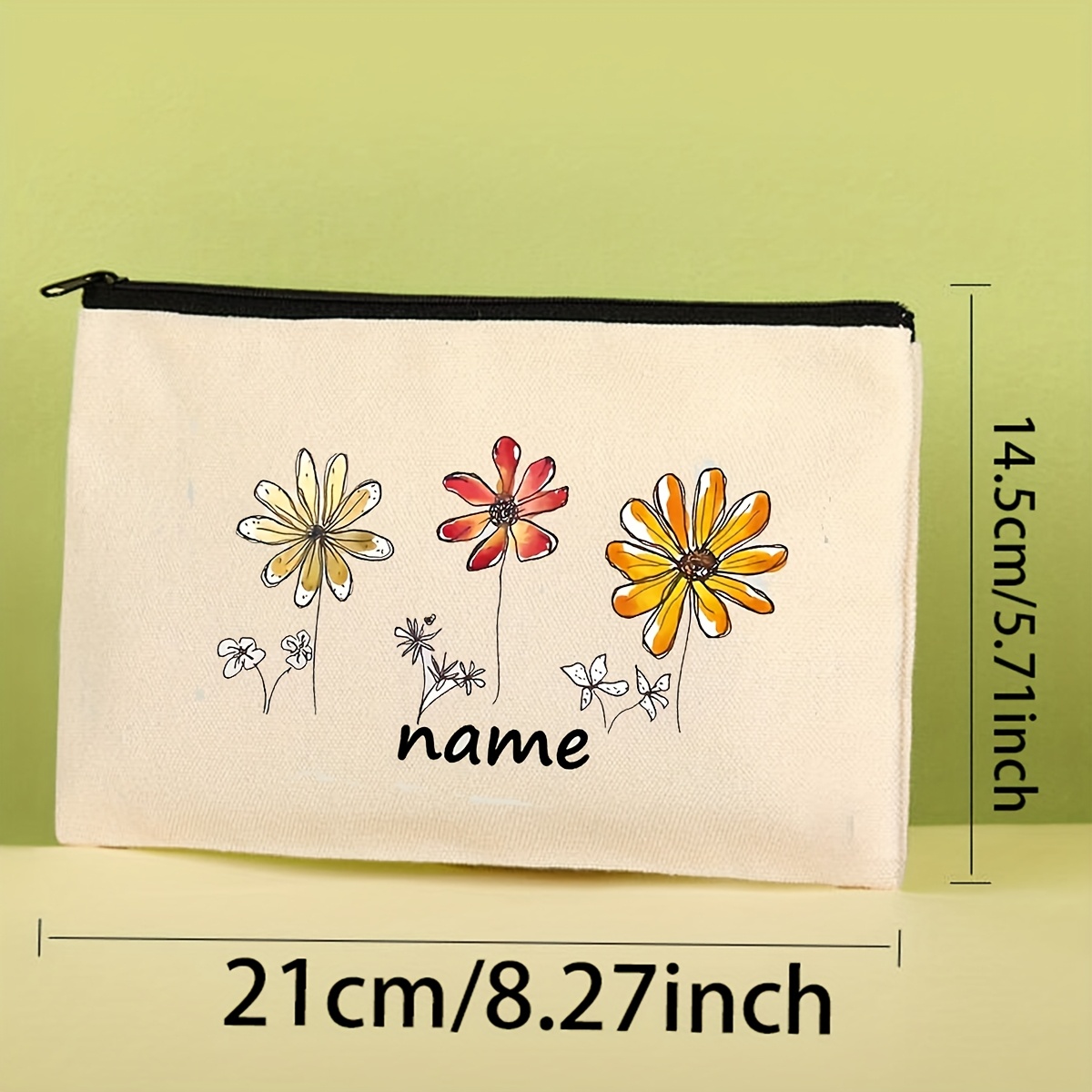 TEMU Trousse Trucco Personalizzata con Motivo - Organizer Cosmetici con Zip e Design (//) - Pochette da Viaggio, Perfetta Come Regalo di