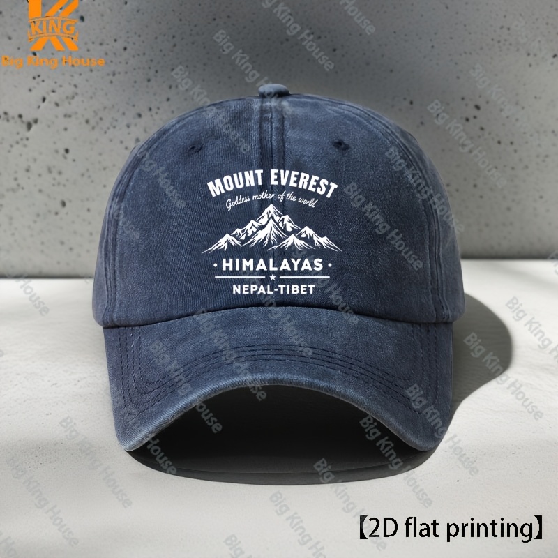 TEMU A Unisex, Adjustable-size Baseball Cap With A Fashionable "mount " Print, Vintage Style, Suitable For Outdoor Leisure