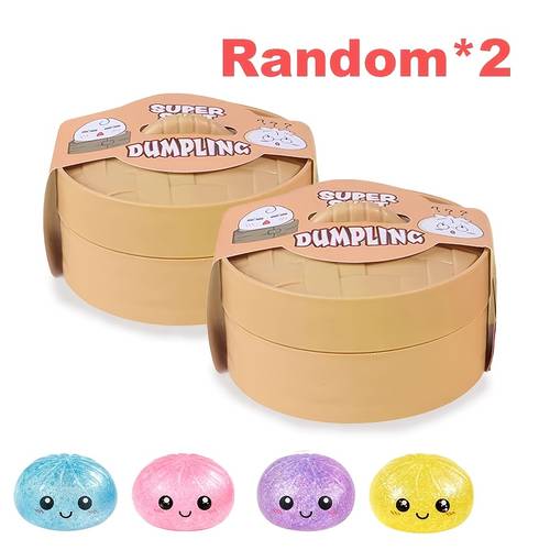 random 2 pack squeeze dumpling slow rising stress relief toy set 2026 dumpling soft decompression plush hand figure doll for gift