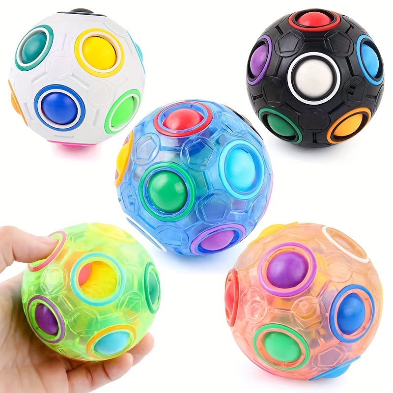 

Candy-colored Building Blocks Rainbow Ball, 12-hole Press Novelty Toy, Christmas Gift Halloween Gift