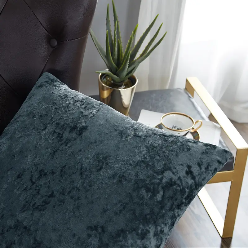 4pcs crushed velvet fuzzy soft decorative throw pillow covers set with double sided no insert stylish cushion cover for sofa couch chair living room bedroom decor Product details 8