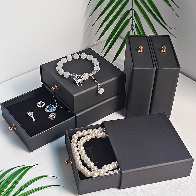 16pcs fashion minimalist drawer jewelry boxes paper material with velvet interior suitable for storing necklaces bracelets rings pendants earrings studs   great for jewelry display souvenir or gift packaging a surprise gift for girlfriend Product details 13
