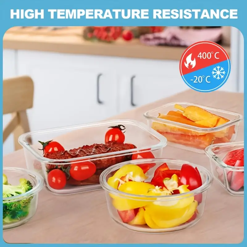 stackable 4 24pcs glass food container 2 12 lids 2 12 containers multi purpose meal prep and pantry with airtight lids oven microwave refrigerator and dishwasher safe durable space saving design heating and organization Product details 2