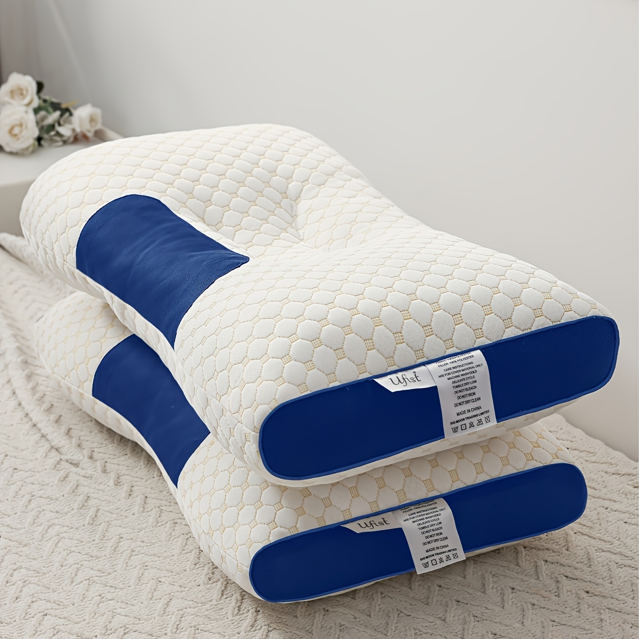 2-pack Of Neck Pillows, Suitable For Sleeping , Back, Or Stomach. Bed Pillows Deep Sleep With Ergonomic Neck Support And Removable Pillowcases For Added , The Gift