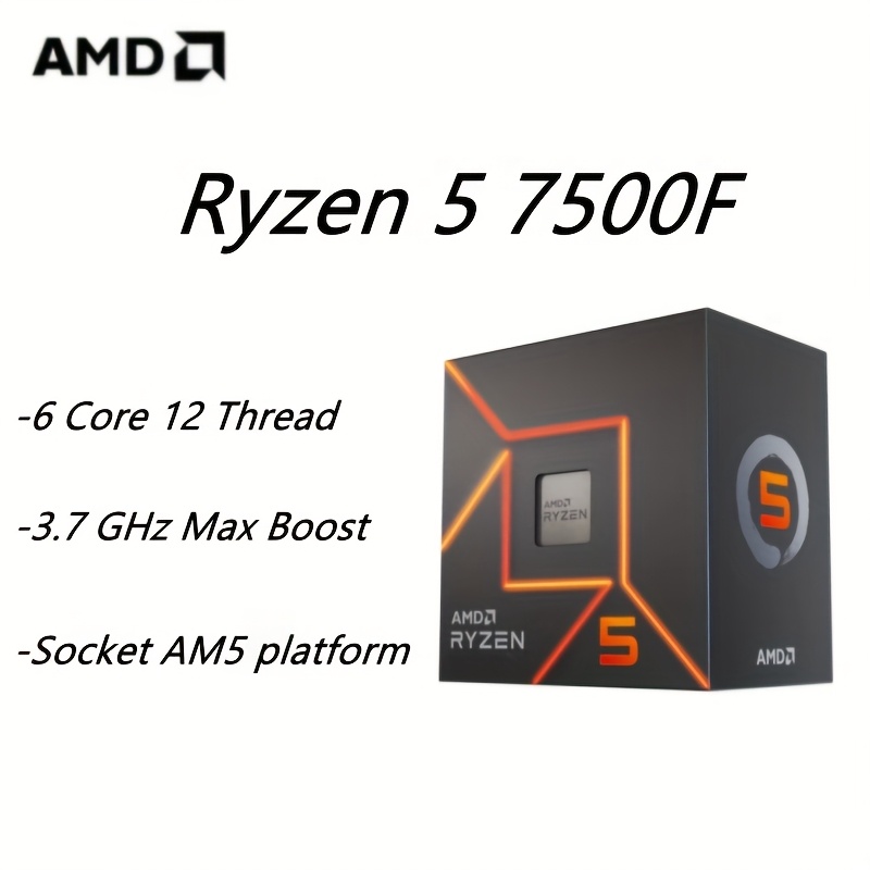   5 7500f cpu processor 6 core 12 thread 3 7ghz   socket am5 65w   compatible with am5 platform ideal for gaming content creation        