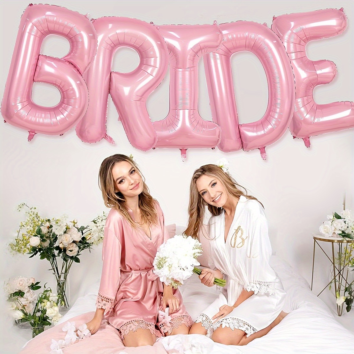 set 5 huge 40 inch bride balloons light pink