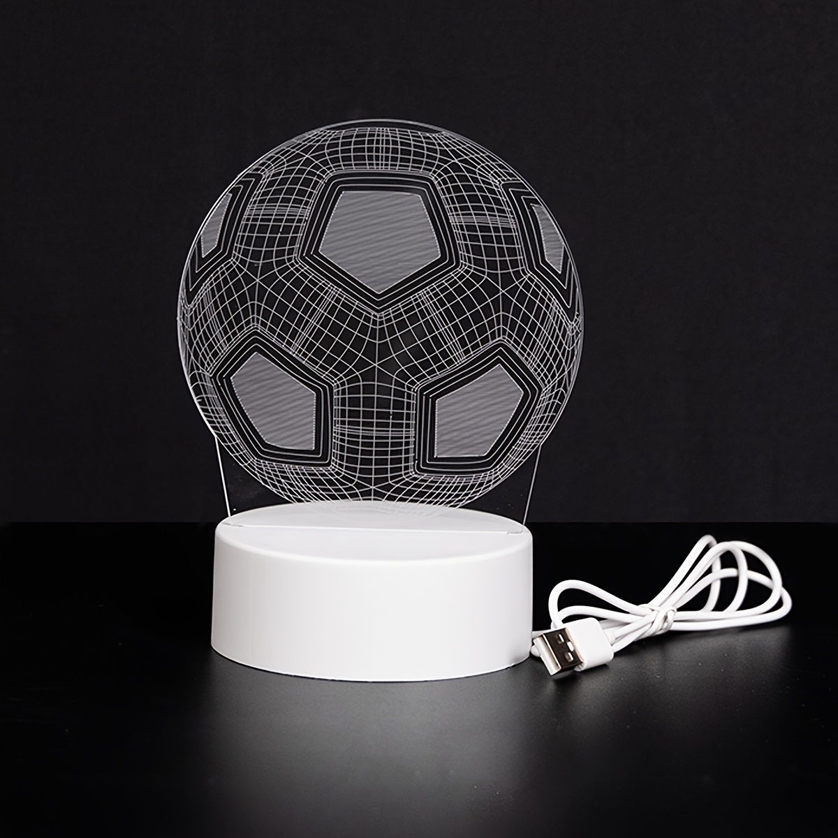 Image of 1pc Usb Soccer Creative Night Light, Decorative Sports Shaped Table Lamp, Glowing Decorative Light, Bedroom Living Room Study Decor Lamp, Decorative Desk Lamp, Decorative Table Lamp