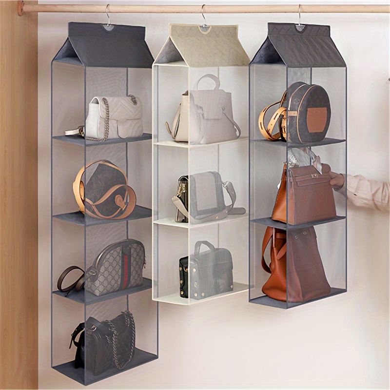 

Space-saving Wall-mounted Bag Organizer - Hanging Storage For Handbags, Purses & Accessories In Bedroom, Closet, Or Dorm