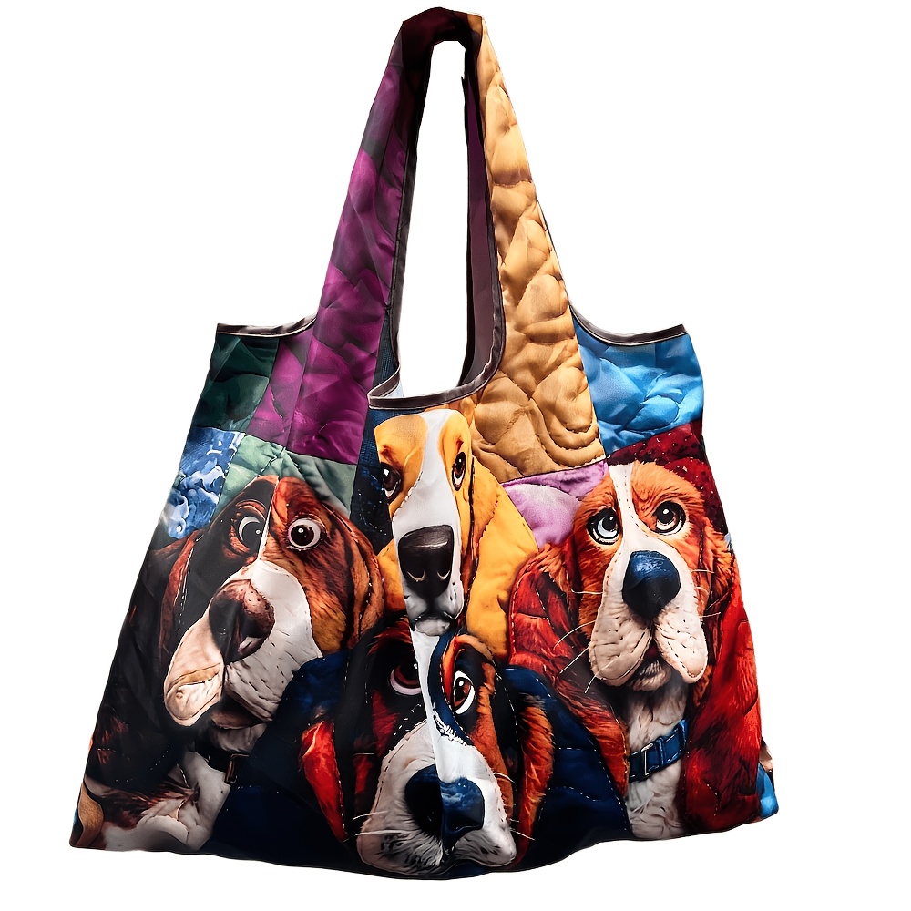 TEMU Printed Design - Not Textured Large Capacity Portable Shopping Bag Lightweight Foldable Shopping Bag Shoulder Hand Tote Bag