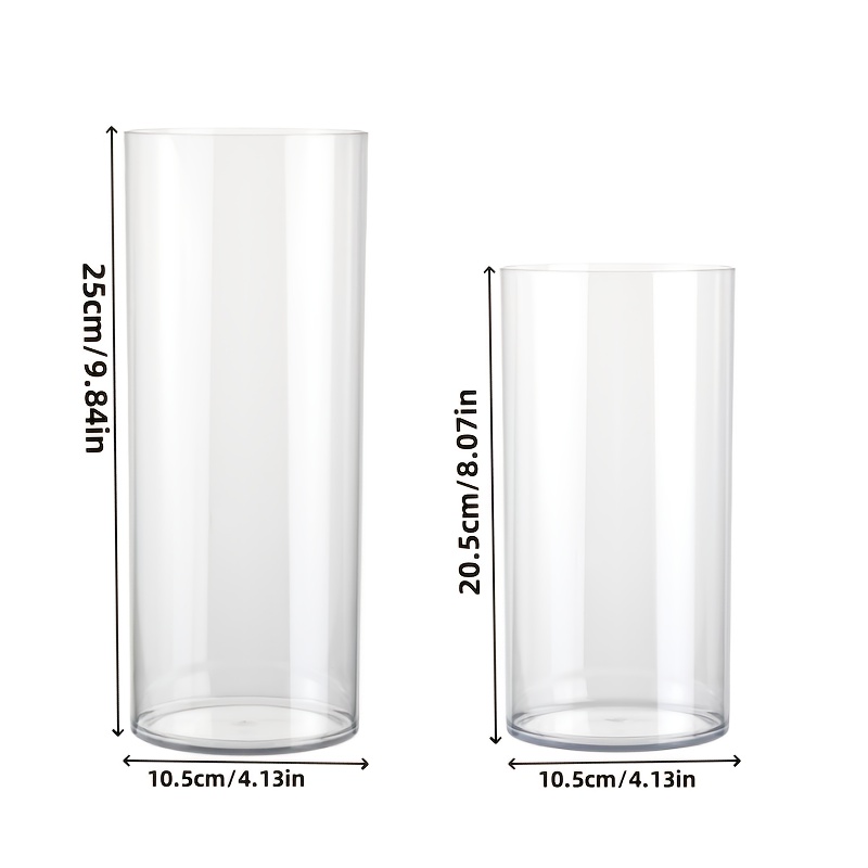 1pc 2pcs transparent acrylic cylindrical vase living room floral arrangement straight cylinder vase home hydroponics plant container decorative vase ornaments transparent vase for wedding decoration and indoor home decor