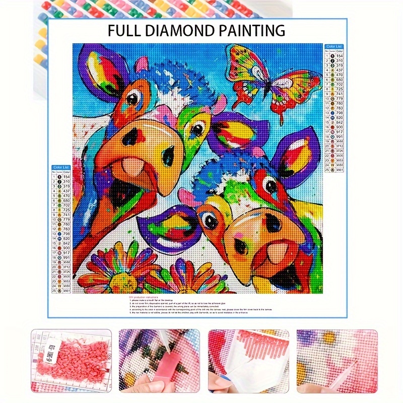 

30x30cm/11.81x11.81inch 5d Diamond Painting Kit With Full Round Diamond, Cow Animal Pattern, Suitable For Adult, Beginner, Family Wall Decoration, Gift, Frameless