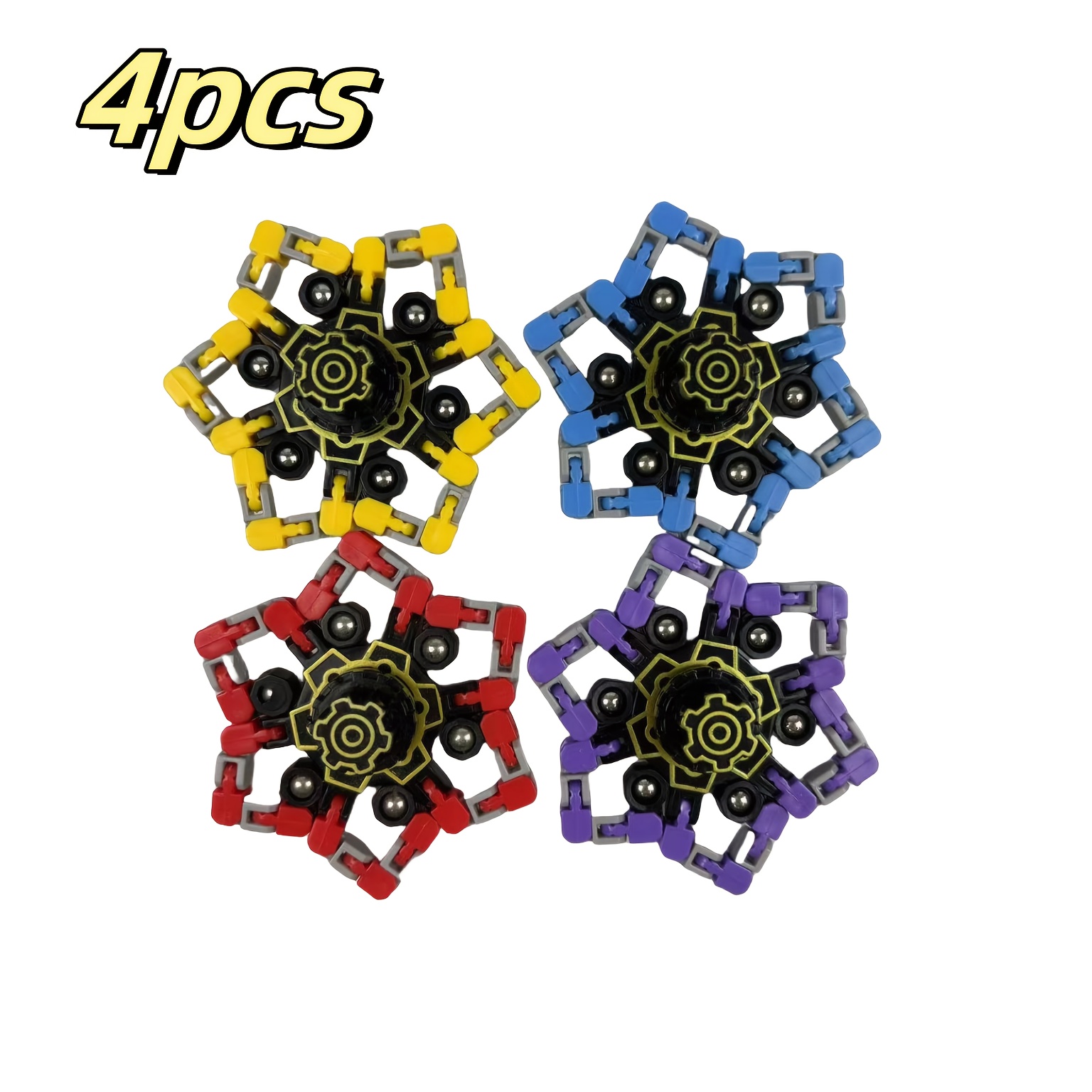 4pcs Fingertip Spinner, Diy In Shapes. A Set Of Toy Gifts For .