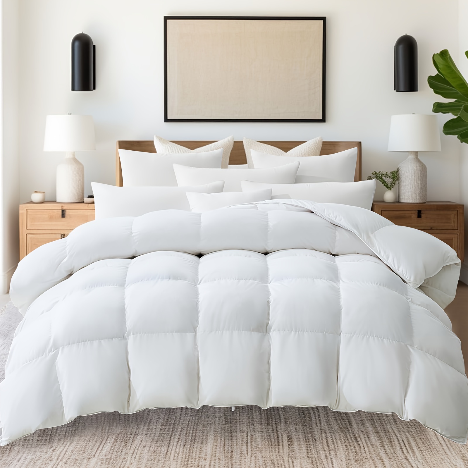 Three Geese King Down Comforter - Organic Cotton, Medium Warmth, Hotel Style Duvet Insert