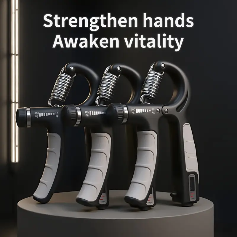 1pc adjustable grip strength trainer 10 100kg stainless steel pp anti slip hand gripper for rock climbing and training muscle building and recovery finger exerciser fits all sizes light blue light gray back to school deal holiday gift Product details 9