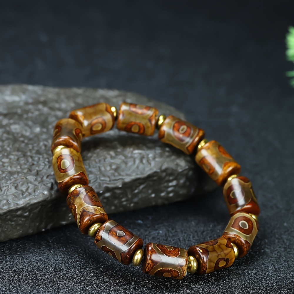 

Elegant Men' Bracelet Agate Beads - , Sparkle Accents