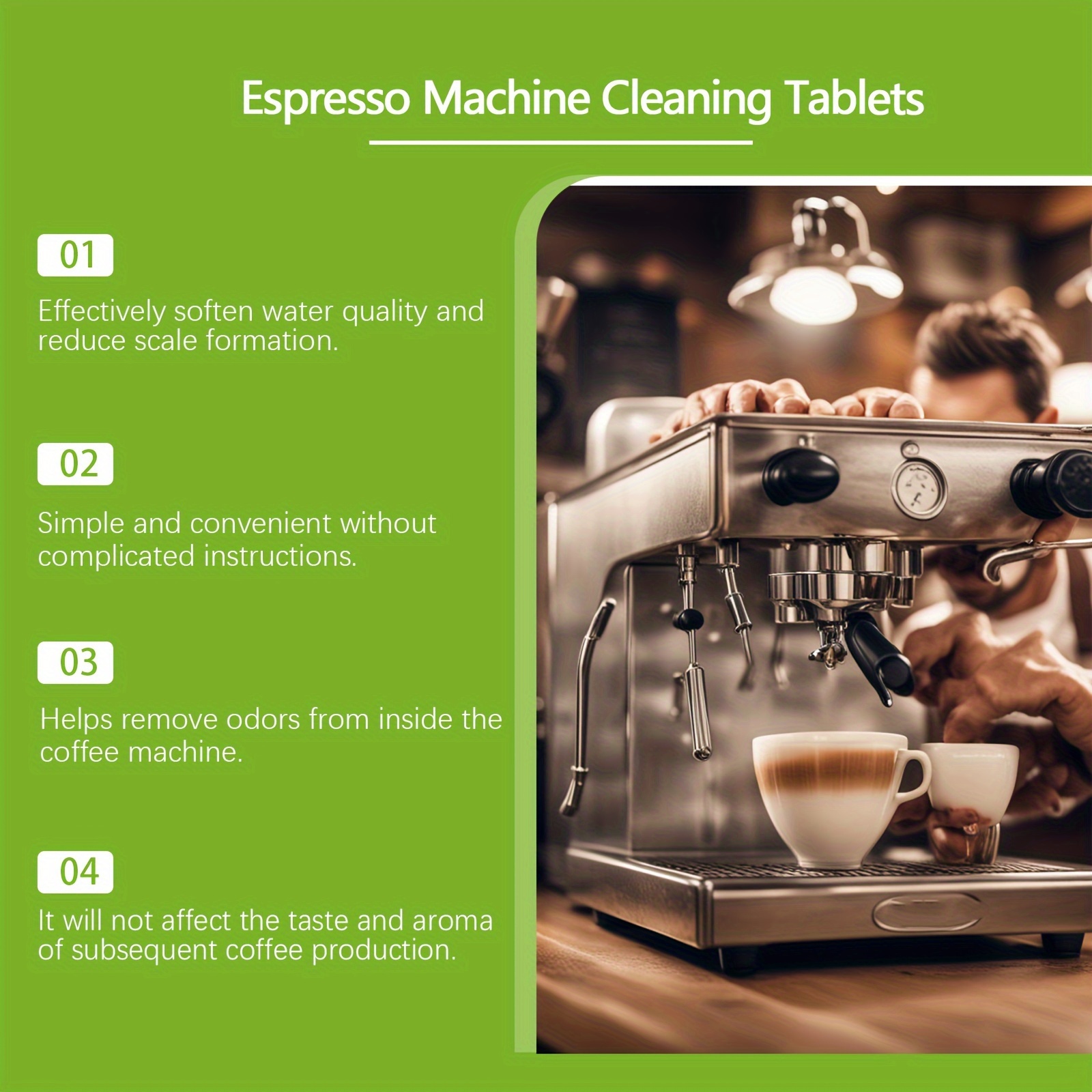 10pcs coffee machine cleaning tablets espresso   remover descaler for kitchen and dining area details 4