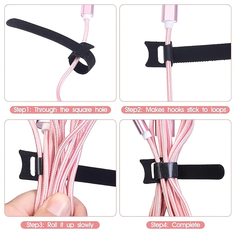 97pcs Reusable Cable Ties, Adjustable Wire Organizer Cord Wraps