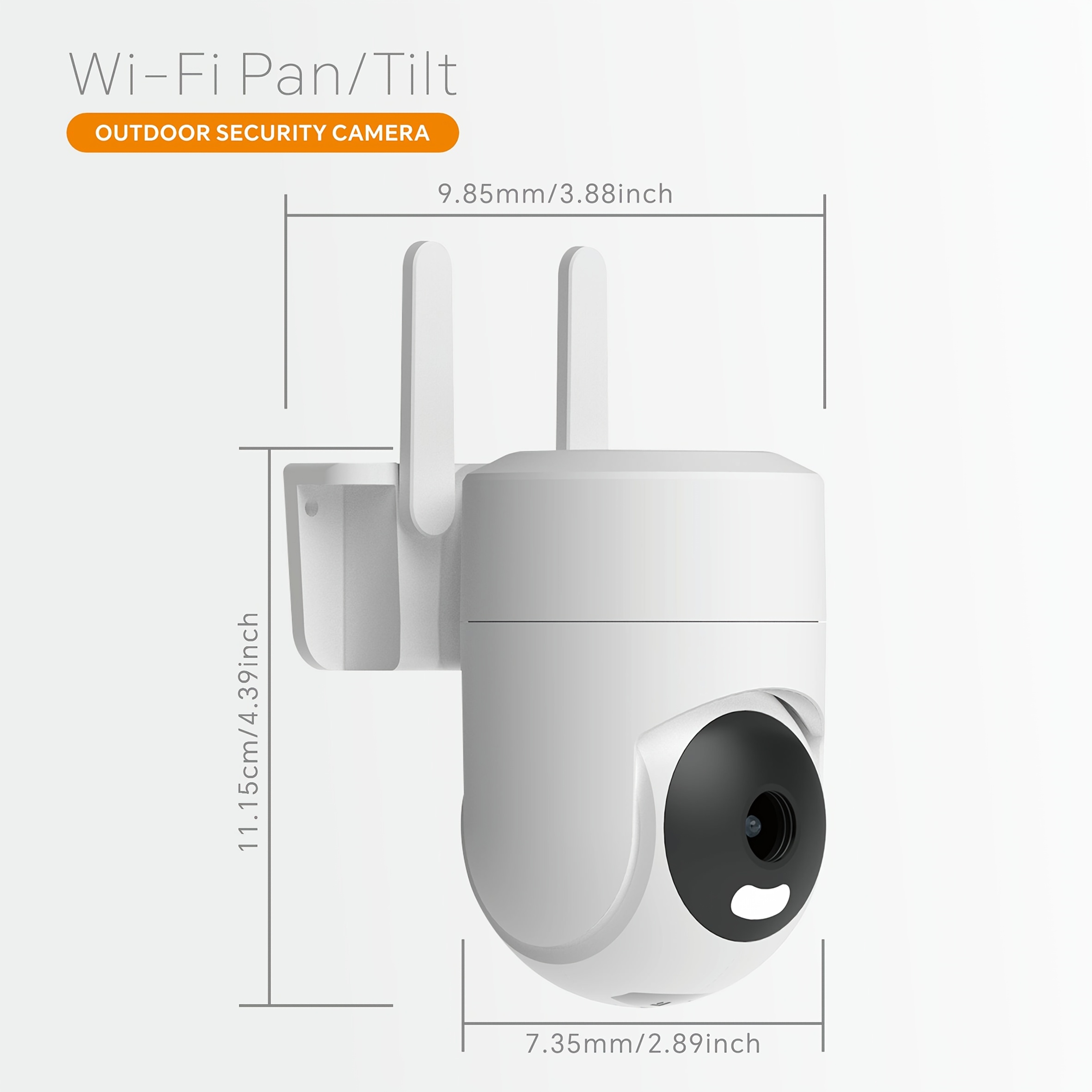 2.4G WiFi 2MP 1080P IP66 | Вътрешна и външна камера за домашен мониторинг - Пълноцветно нощно виждане, AI детекция на хора, захранване чрез USB, управление чрез приложение с LED светлини, стилен дизайн, усъвършенстван PTZ, 2-посочен аудио