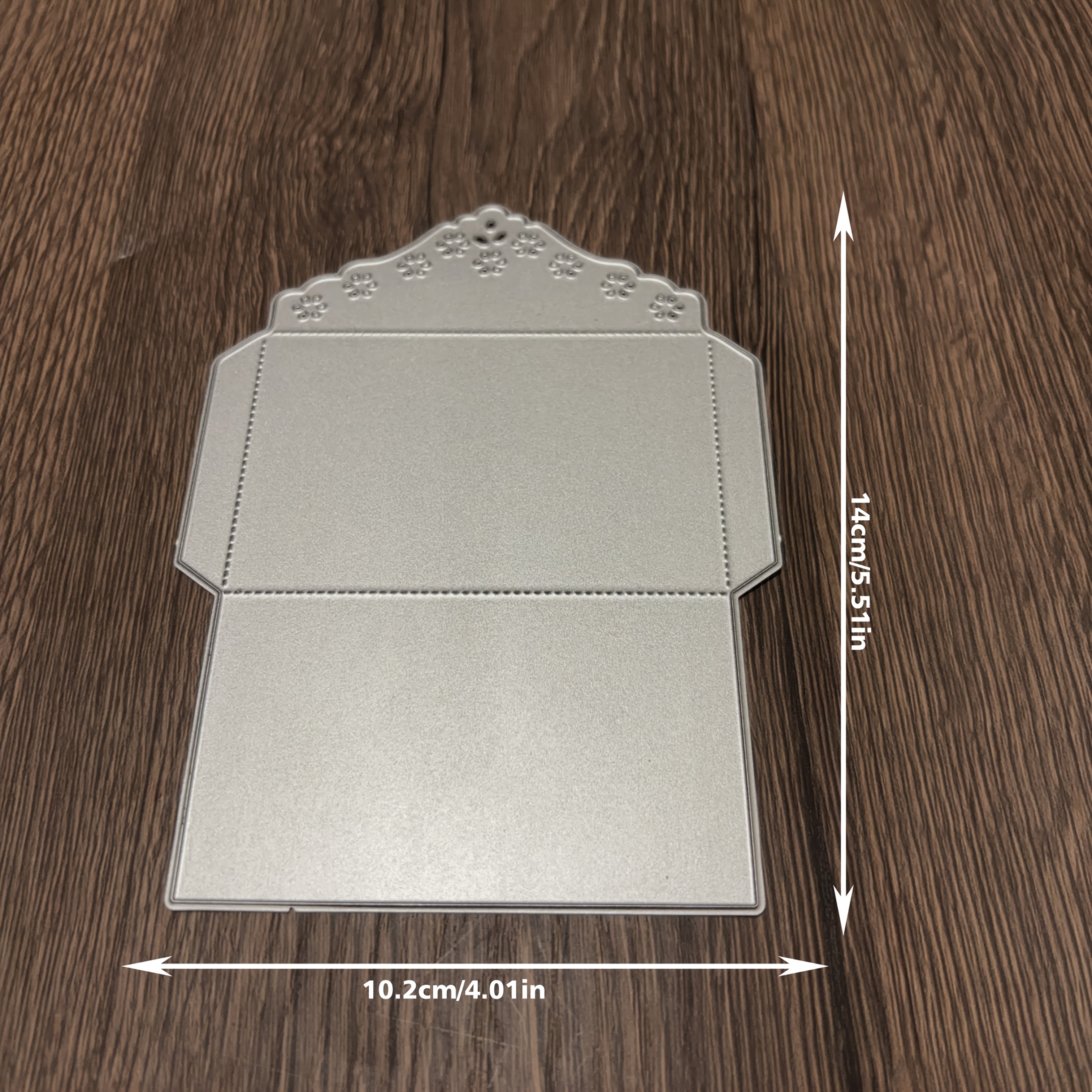 E-shop 1 Silbergrauer Umschlag mit Spitzen-Metall-Schneideform für Scrapbooking, handgemachte Grußkartenherstellung und Geschenkkarten-Bastelwerkzeuge,