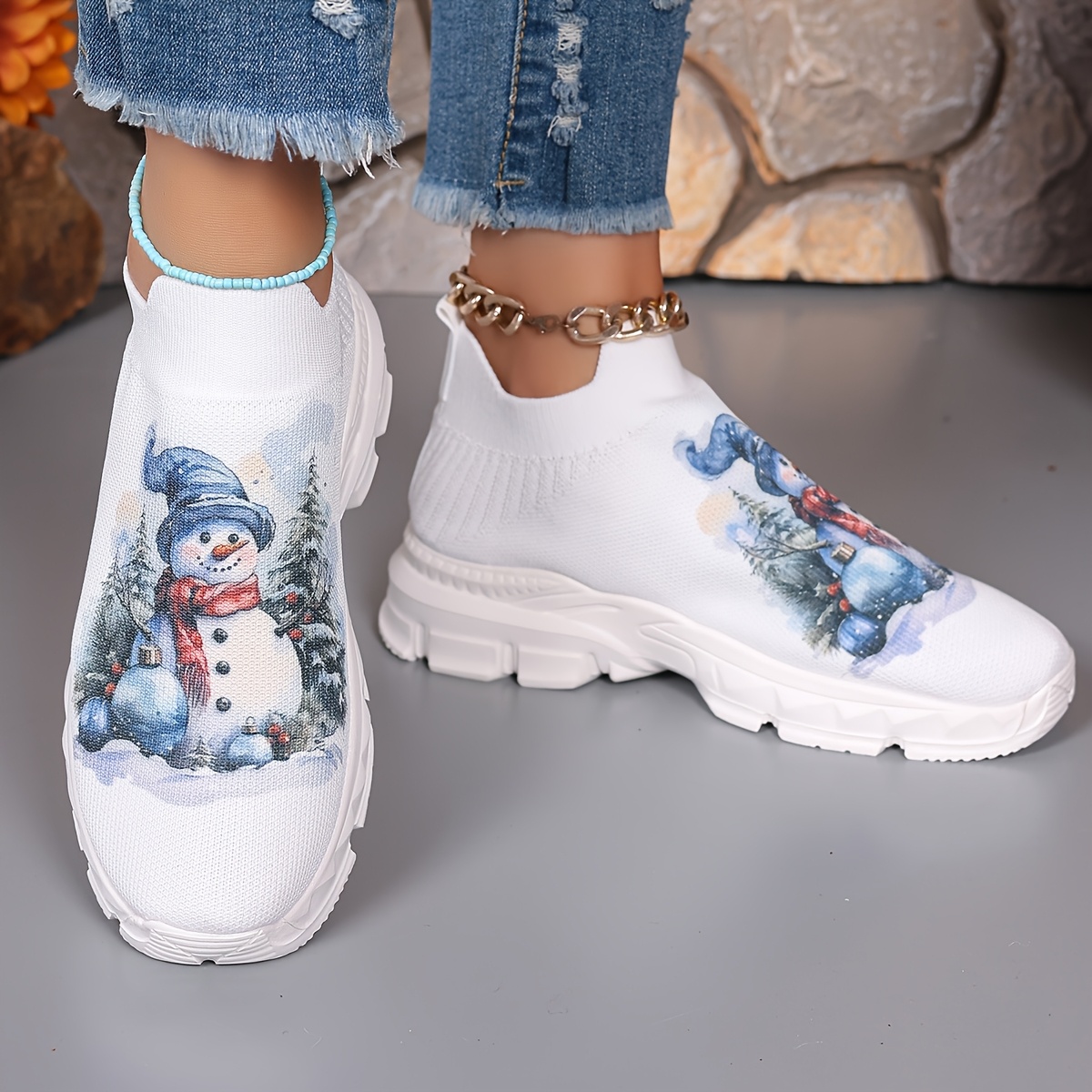 

Christmas Snowman For Women - -on Low Top Eva , Footwear , China