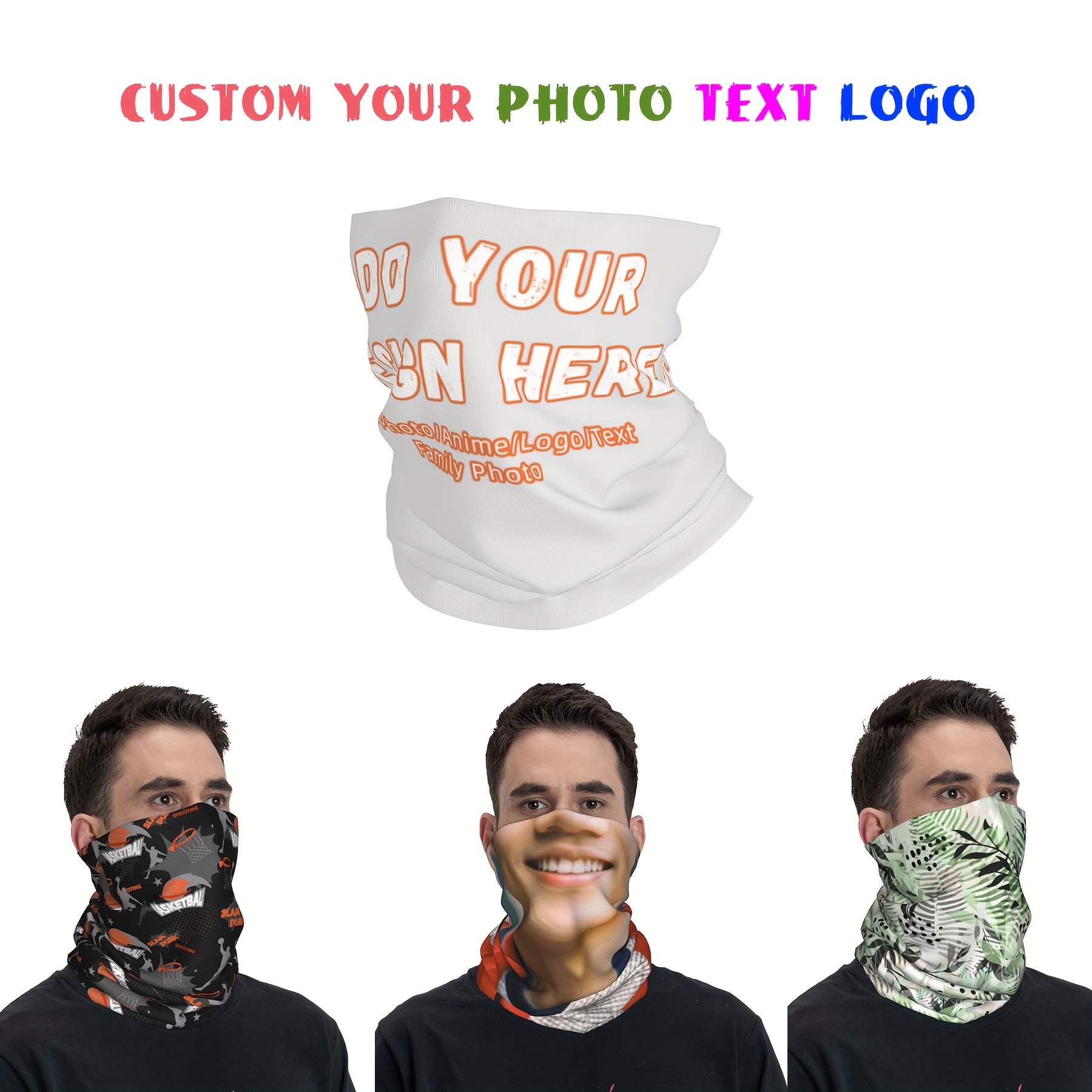 

Customizable Neck Gaiter Bandana - Personalized Sports Polyester Scarf With 100% Polyester Fiber Filling, Non-woven, Seamless, Lightweight, And Breathable With Printing - Unisex Design