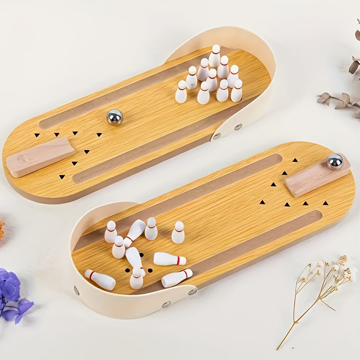 10pcs wooden mini bowling set portable scratch resistant board   for   fun retro interactive tabletop rolling ball game ideal gift for christmas and halloween best for christmas 2