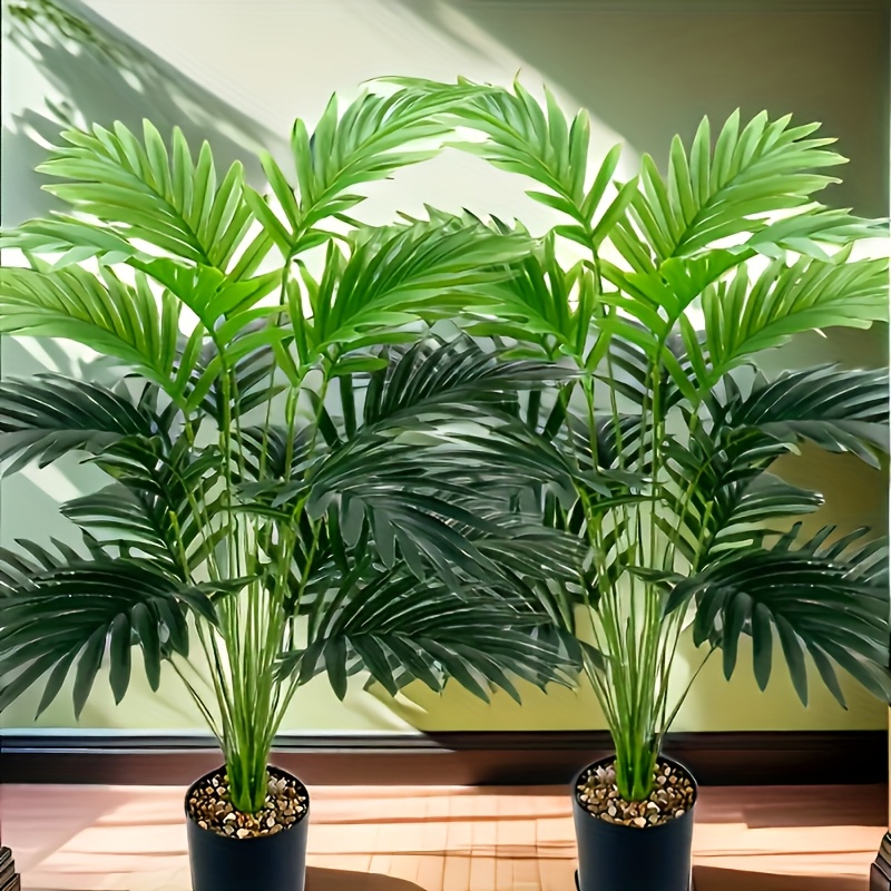 

1pc 18 Head Potted Palm Tree - Artificial Tropical Greenery For Indoor Living Room, Kitchen, Or Outdoor Garden Decorations (detachable) - Housewarming Gifts