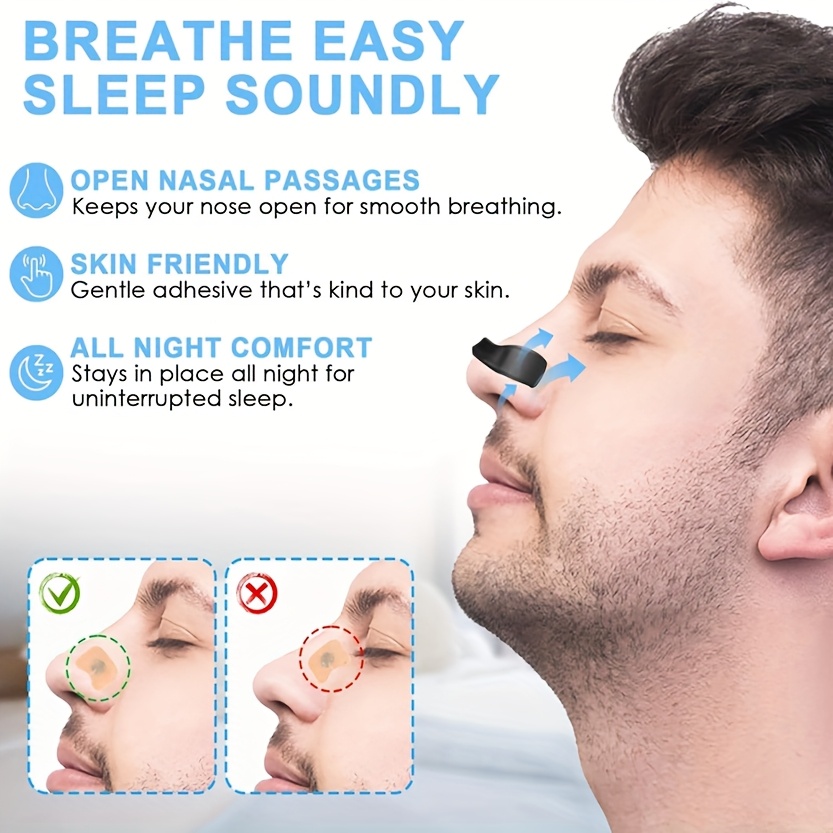 90pcs Anti Snoring Nasal Strip, Magnetic Nose Strips, Anti Snoring Intake Breathing Nose Strips With Nose Clips, AntiSnore Sleep Aid For Men & Women, For Hotel, Home, Business Trip