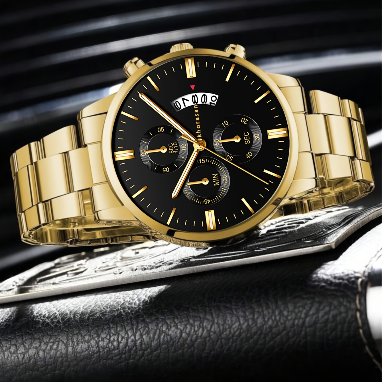 Men's 3 Stylish Watch Set with Matching Accessories, Gift Ready