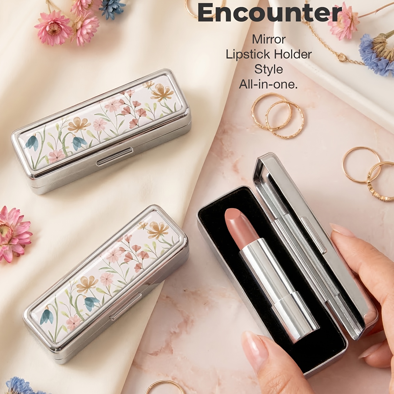 Multifunctional Portable Mini Mirror with Lipstick Case