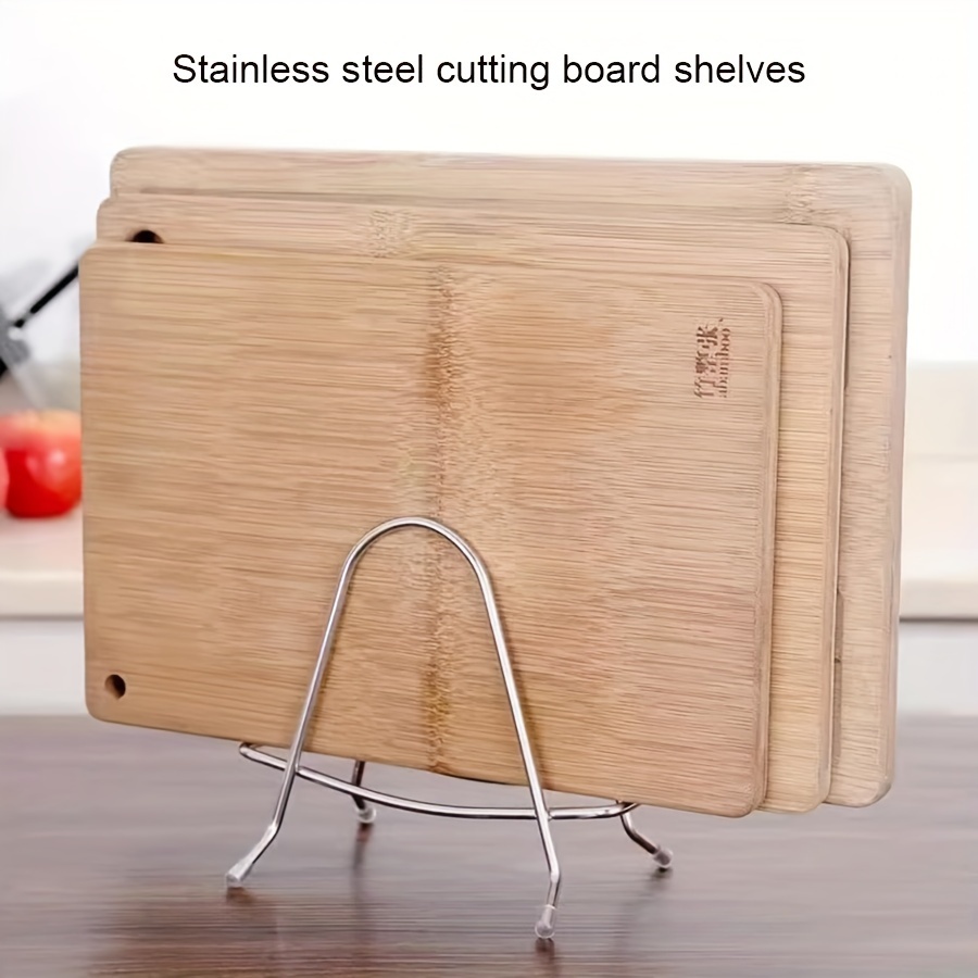 household thickened reinforced floor standing stainless steel chopping board rack kitchen pot cover rack knife rack multi function chopping board storage rack details 0