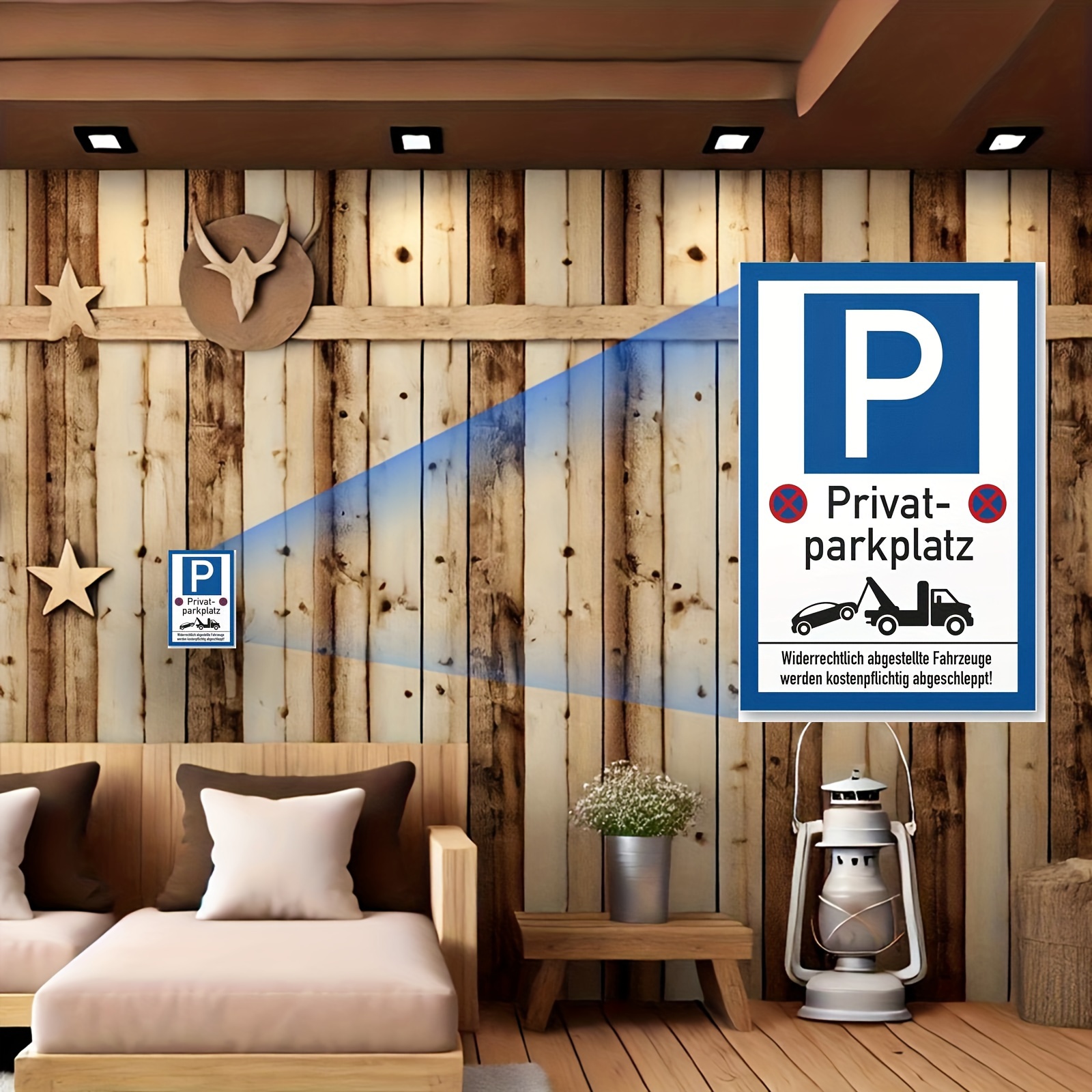 E-shop 1 Metallschild "Kein Parken", Warnschild für Privatfahrzeuge, Universelles Urlaubs-Metallkunstschild, Kein benötigt, Wetterfestes Außenschild