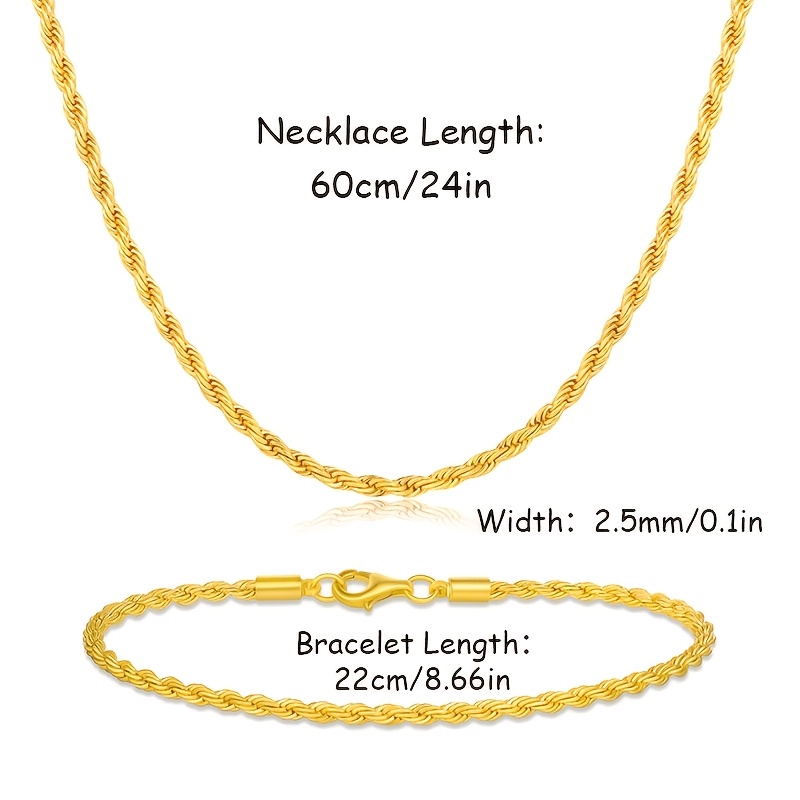Image of 925 Jewelry Set Braided Two-piece Necklace And Bracelet Daily Wear Fashion Unisex Hypoallergenic Valentine's Day Gift Holiday Gift Birthday Gift With Exquisite Gift Box Packaging