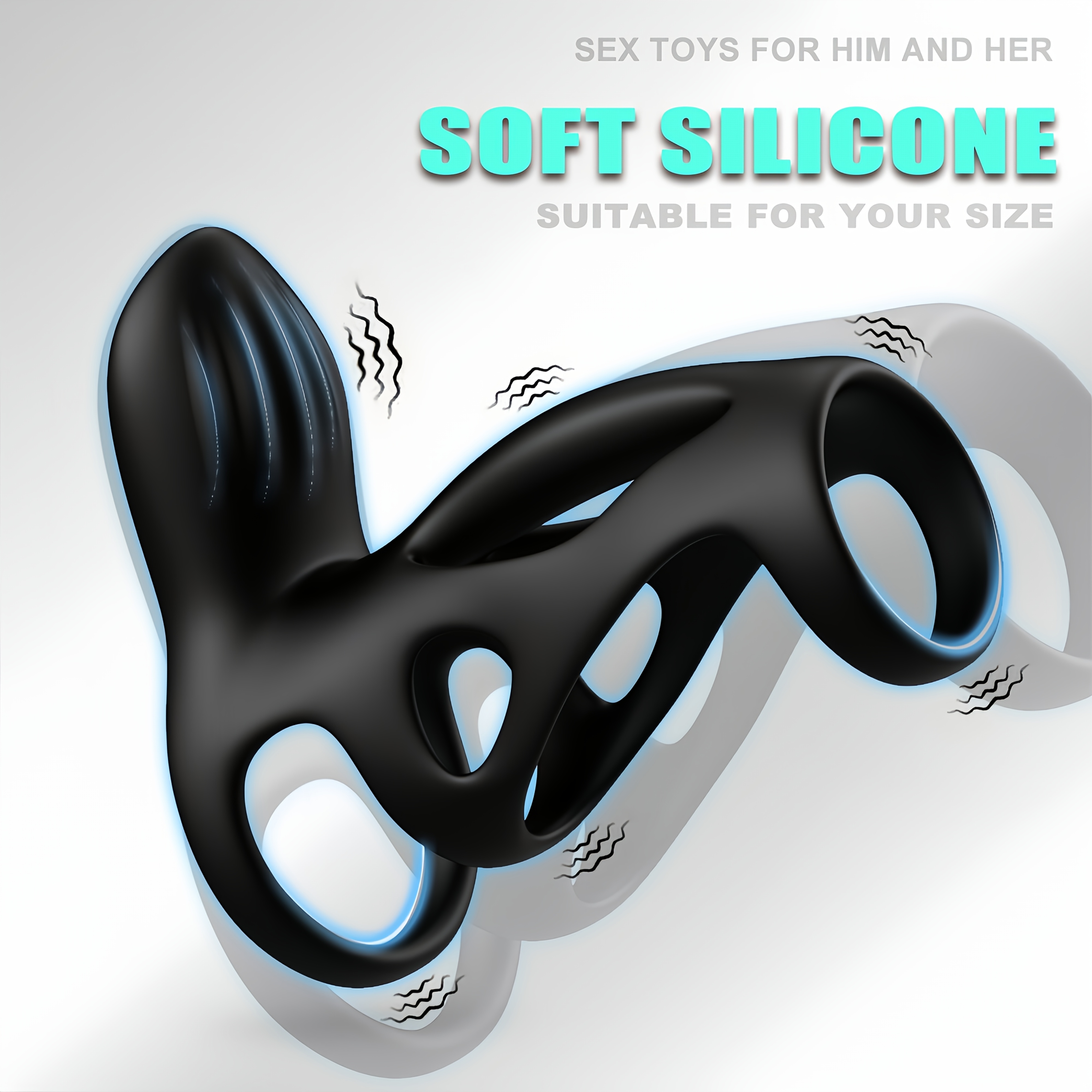 Vibrator Sex Toys, Rooster Ring, 2 Motors with 10 Modes Vibrator, Silicone Adult Toy for Men Sex Toy for Couples, Adult Sex Toys for Couples