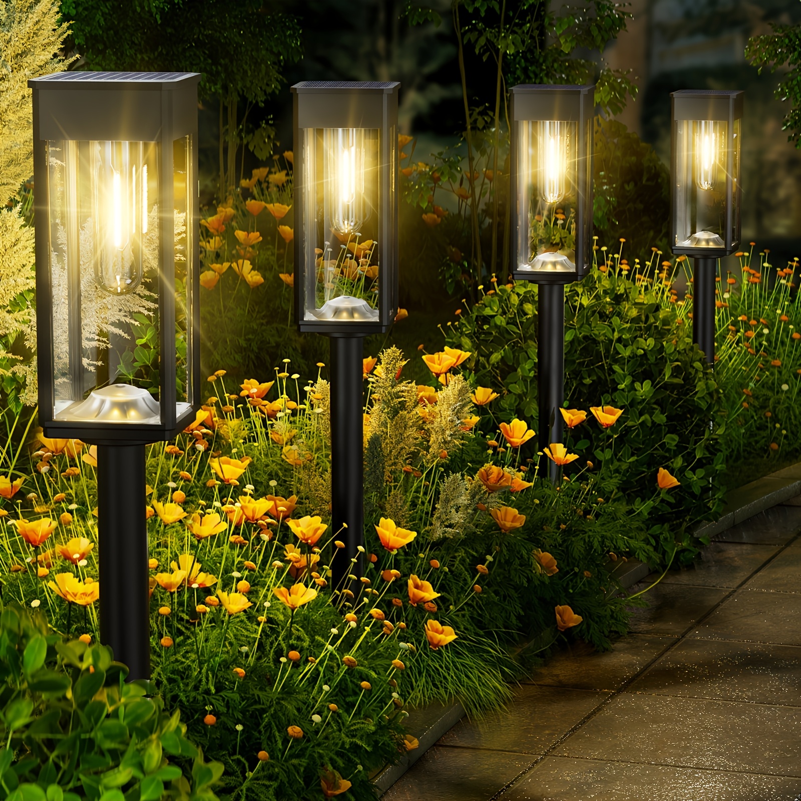Outdoor Solar Pathway Lights 4/8 Pack
