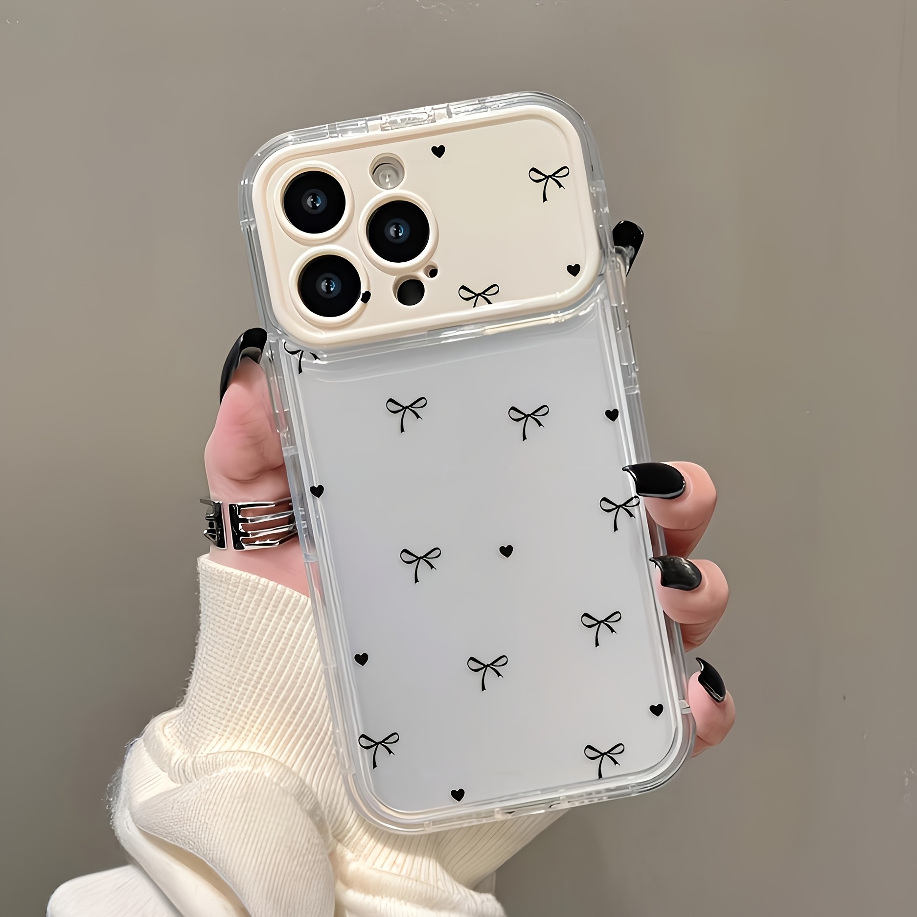 TEMU Funda para teléfono: Funda tipo libro con espejo y simple de con , que puede usarse como un espejo de maquillaje sencillo para exteriores. para