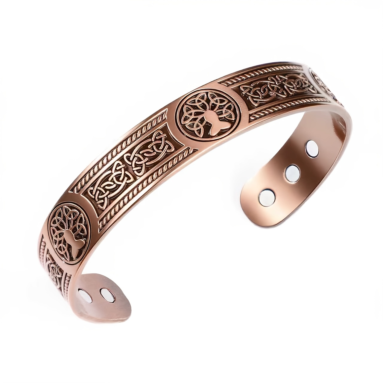 TEMU Bracciale retr簷 con albero della vita, bracciale largo casual e da , accessorio da polso a manopola per l'uso